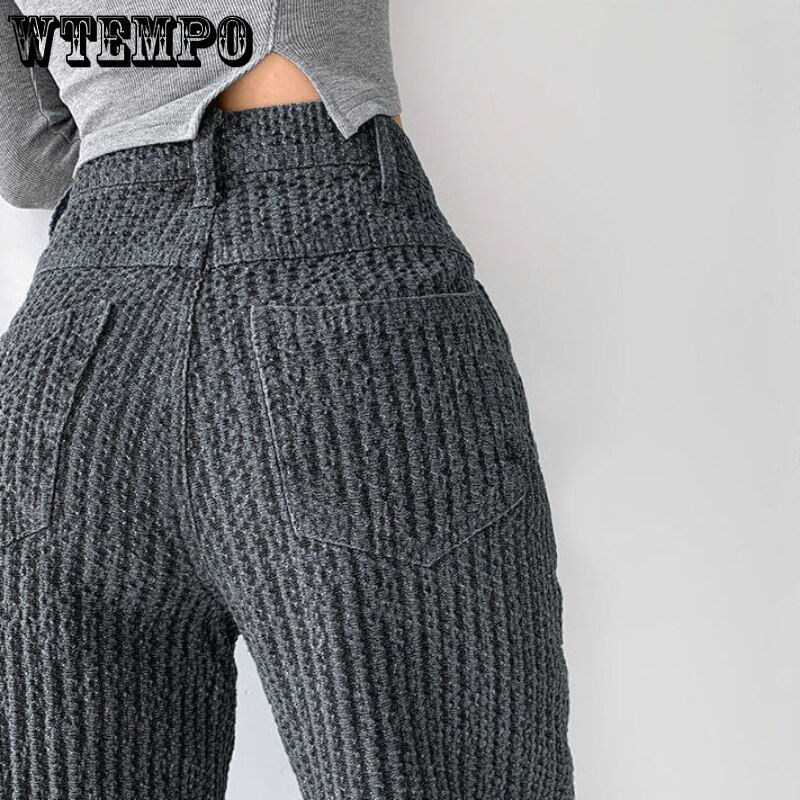 Woman High Waist Female Clothing Streetwear Y2k Korean Fashion Vintage Clothes Pant Jeans Women&s Pants Denim Casual Trousers